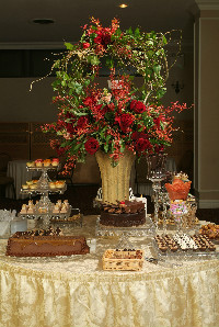 Set up of pastries on a table for Meal Mart on Main street