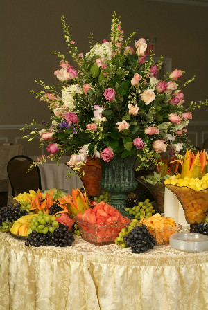 Fruit tables Meal Mart on Main Street
